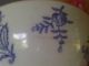 Old Blue And White Pottery Bowl - Dark Blue Flowers,  Light Crack On Bottom Other photo 4