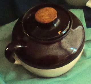 Vintage Crock Bean Pot With Lid Usa photo