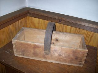 Vintage Wooden Handmade Carrying Tote / Tool Box photo