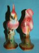 Vintge Ceramic California Pottery Sweet Pair Pink Cockatoo Parrot Bird Figurines Figurines photo 2