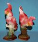 Vintge Ceramic California Pottery Sweet Pair Pink Cockatoo Parrot Bird Figurines Figurines photo 3