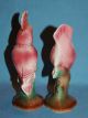 Vintge Ceramic California Pottery Sweet Pair Pink Cockatoo Parrot Bird Figurines Figurines photo 7