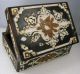 Antique Jewelry Box Collectible Vintage Mirror Wood With Ivory Nails 19c Boxes photo 9