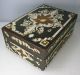 Antique Jewelry Box Collectible Vintage Mirror Wood With Ivory Nails 19c Boxes photo 10