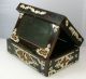 Antique Jewelry Box Collectible Vintage Mirror Wood With Ivory Nails 19c Boxes photo 7