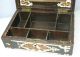 Antique Jewelry Box Collectible Vintage Mirror Wood With Ivory Nails 19c Boxes photo 8