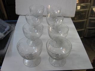 Antique 8 Old Crystal Water Goblets,  Sherbet,  Very Large photo