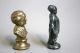 2 Nut Cracker Statues Bronze - Gorge Washington & Chinese Pewter Monk Figurine Metalware photo 2