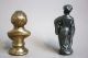 2 Nut Cracker Statues Bronze - Gorge Washington & Chinese Pewter Monk Figurine Metalware photo 3