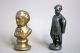 2 Nut Cracker Statues Bronze - Gorge Washington & Chinese Pewter Monk Figurine Metalware photo 4