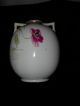 Antique Vintage Ceramic Nippon Vase Double Handle Hand Painted Signed Silver Urn Vases photo 2