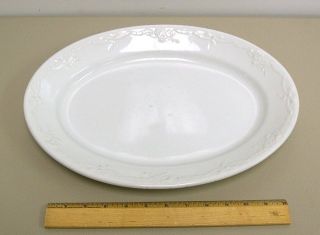 Antique English White Ironstone Oval Platter Floral Border Cockson Chetwynd Nr photo