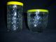 Vintage Ball Quilted Crystal Jelly Jars 1 Screw Lid 1 Slide Lid Flowers Retro Jars photo 1