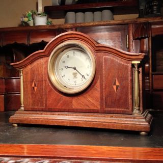 Antique Smiths Clock With Fine Inlay photo