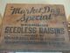 Vintage Wooden Fruit Crate Market Day Bargain Raisin Package P239 Boxes photo 1