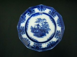 C.  1840 Flow Blue Plate - Amoy Pattern photo
