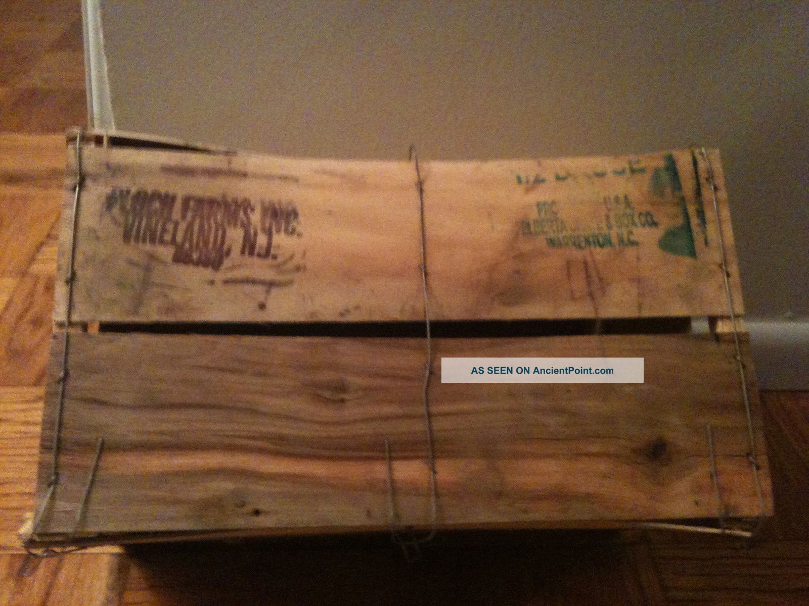 Wooden Farm Crate With Authentic Wear & Tear Boxes photo