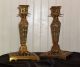 Pair 19th Century Brass Candlesticks - Unusual And Attractive Form Metalware photo 1