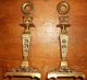 Pair 19th Century Brass Candlesticks - Unusual And Attractive Form Metalware photo 2