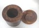 Vintage Primitive Turned Wood Spice Box Or Tea Caddy Boxes photo 3