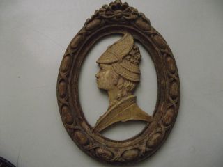 Antique Carved Wood Figure Of Lady photo