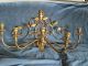 Vtg Gold Shabby Toleware Cottage Chic Metal & Wood Sconce Candle Holders 5 Arm Toleware photo 1