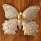 Vintage Porcelain Gold & White Butterfly Shaped Dish Italy Large Dishes photo 1