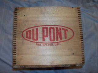 Dupont High Explosives Dangerous Dynamite Wood Box I.  C.  C.  - 14 - Dovetailed Box photo