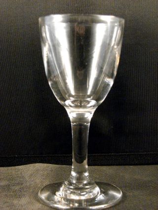 19th C Blown Plain Stem Wine Glass photo