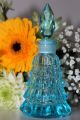 Christmas Tree Shape - Light Blue Colour - Czechoslovakia Perfume Bottle Perfume Bottles photo 3