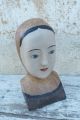 Rare Antique German Millinary Paper Mache Head /art Populaire Other photo 3