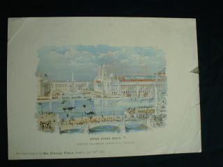 1893 World ' S Columbian Exposition,  Chicago Ill.  Origianl Print Upper Grand Basin photo