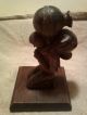 Vintage Wooden Kneeling Man Statue Carved Figures photo 2