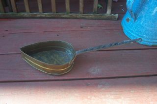 Primitive Brass Laddle/spoon Iron Handle N0 Reserve Sale photo