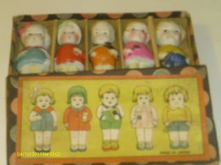 Bisque Porcelain Porcelain Doll Figurine Set Boy And Girl In Box Japan photo
