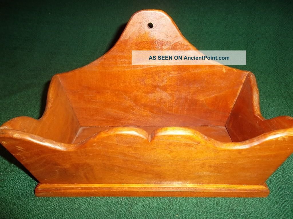 Vintage Wooden Wall Hanging Pipe Candle Match Salt Box Boxes photo