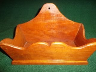 Vintage Wooden Wall Hanging Pipe Candle Match Salt Box photo