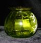 Unique Lime Green Mold Blown Glass Mary Gregory Posy Vase Ruffled Rim Vases photo 4