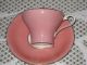 Lovely Vintage Aynsley Cup & Saucer / Pink With Cabbage Roses & Gold Trim Cups & Saucers photo 3