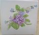 6 Inch Sq Signed Painted Porcelain Tile Vntg Victorian Floral Violets A.  Pease Tiles photo 1
