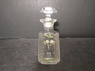 Antique Lily Of The Valley Hand Painted Floral Decorated Perfume Bottle photo