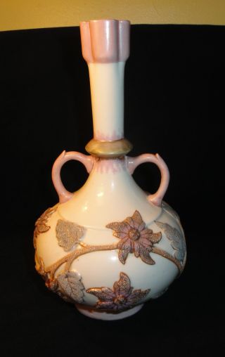 Antique Rudolstadt Pottery Raised Floral Rw photo