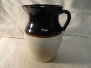 Antique Stoneware Pottery Milk Pitcher photo