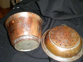 Primiive Copper Bowl And Strainer (shines To Perfection) photo