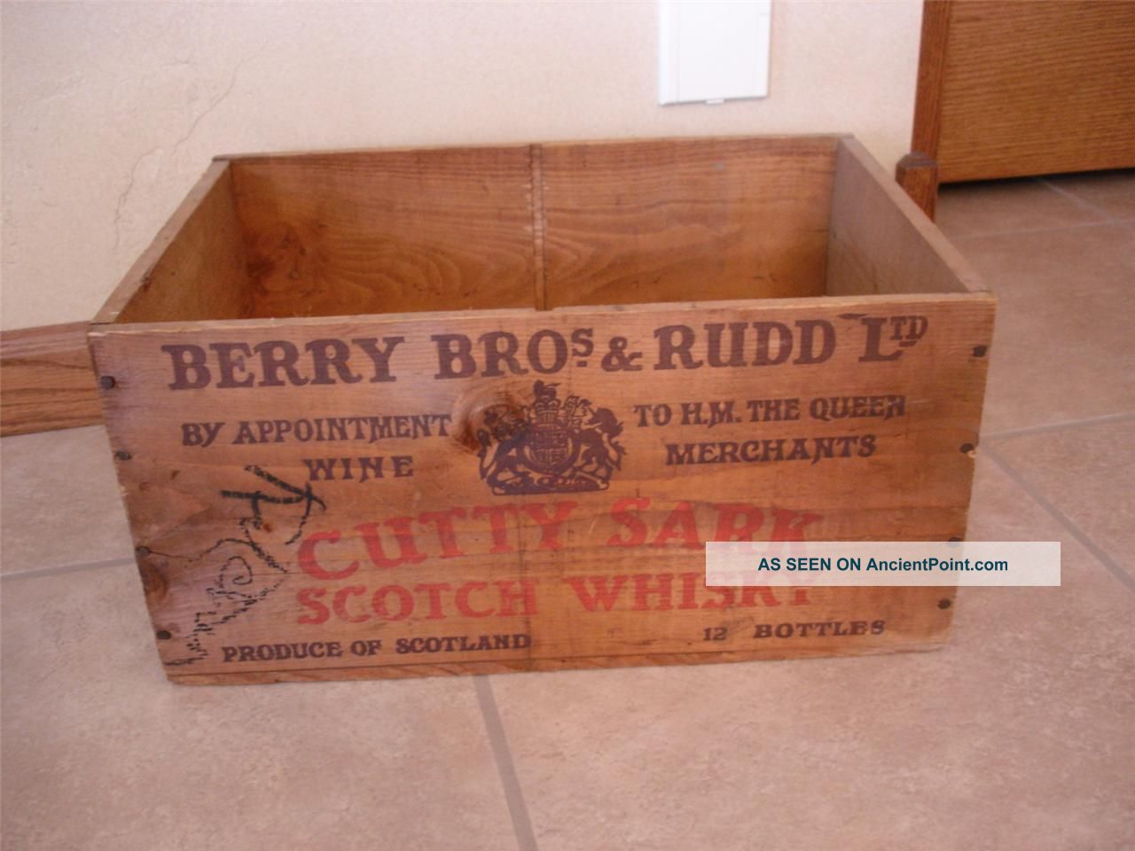 Vintage Berry Bros & Rudd Ltd Cutty Sark Scotch Whisky Wood Crate