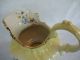 Antique Iron Ware Yellow & White Floral Decorated Bowl & Pitcher Gorgeous Vtg Pitchers photo 4