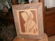 Wooden / Scroll Cut Amish Woman & Man Pictures - Set Of 2 - W/barn Wood Frames Other photo 2