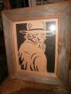 Wooden / Scroll Cut Amish Woman & Man Pictures - Set Of 2 - W/barn Wood Frames Other photo 3