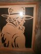 Wooden / Scroll Cut Amish Woman & Man Pictures - Set Of 2 - W/barn Wood Frames Other photo 4