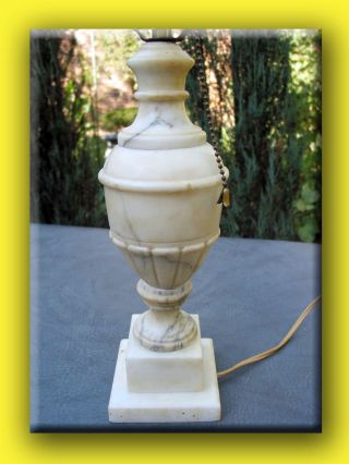 Antique Vintage Art Deco Vintage Carved Stone Marble Alabaster Table Lamp photo